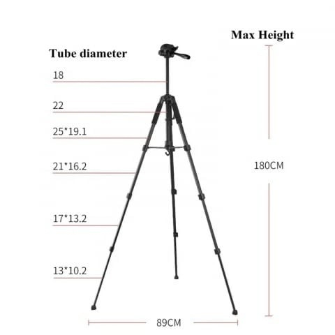 Trepied foto universal, pentru camere, GoPro, telefon, filet 1/4, inaltime maxima 180 cm [7]