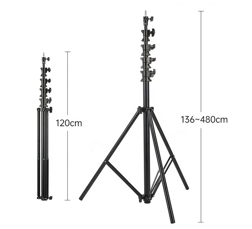 Trepied foto, universal, reglabil, inaltime maxima 480 cm, aluminiu, rezistenta maxima 12 kg, negru [9]