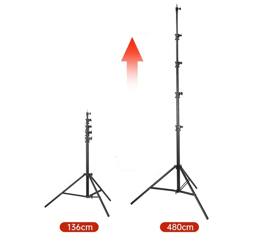 Trepied foto, universal, reglabil, inaltime maxima 480 cm, aluminiu, rezistenta maxima 12 kg, negru [5]