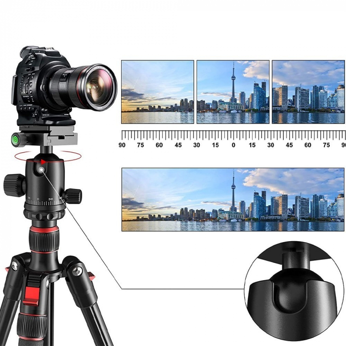 Trepied,monopied 2in1 universal,filet 1/4 pentru camere,aparate foto,cap bila rotativ 360,inaltime maxima 168 cm [7]