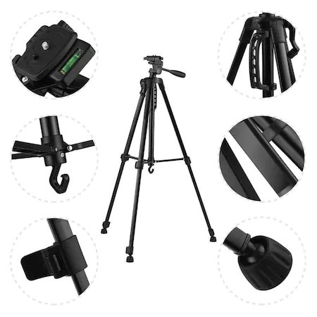 Trepied foto universal,147 cm, filet universal 1/4,suport telefon universal + telecomanda bluetooth [3]