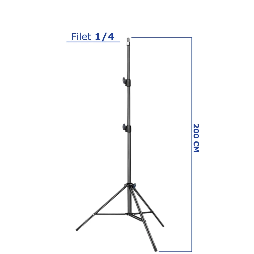 Trepied profesional 200 cm cu softbox rectangular si bec LED 105W, iluminare studio cu telecomanda, filet universal 1/4 [5]