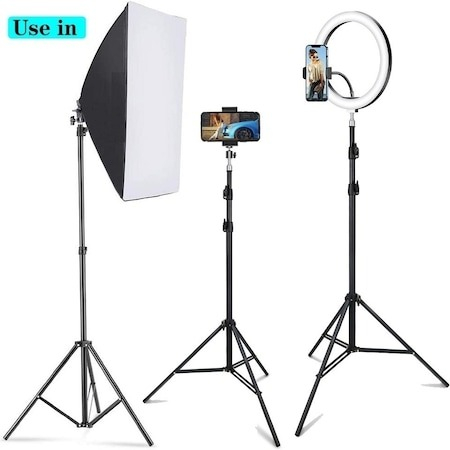 Trepied reglabil 80-200 cm filet universal 1/4 pentru studio,foto,lampa circulara,aparat foto [5]