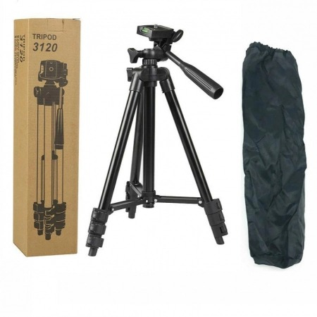 Trepied foto universal 102 cm ,filet 1/4 cu suport de telefon si telecomanda bluetooth - Negru [4]