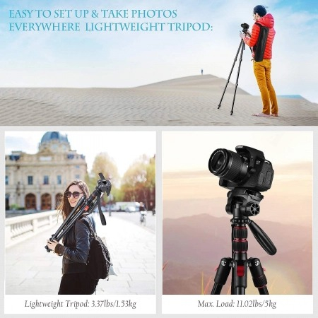 Trepied,monopied profesional 2in1 pentru camere,aparate foto,cu filet universal 1/4,inaltime max 200 cm - Andoer [6]