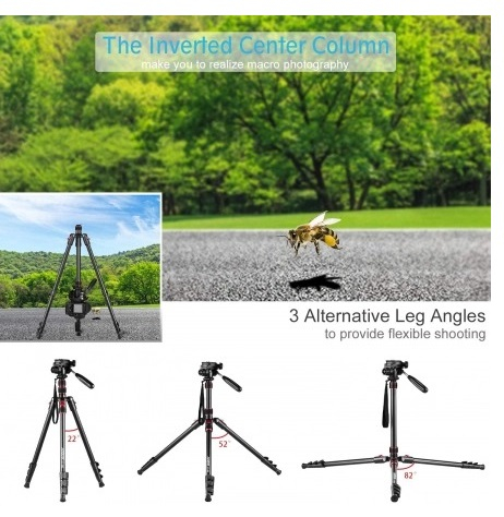 Trepied,monopied profesional 2in1 pentru camere,aparate foto,cu filet universal 1/4,inaltime max 200 cm - Andoer [2]
