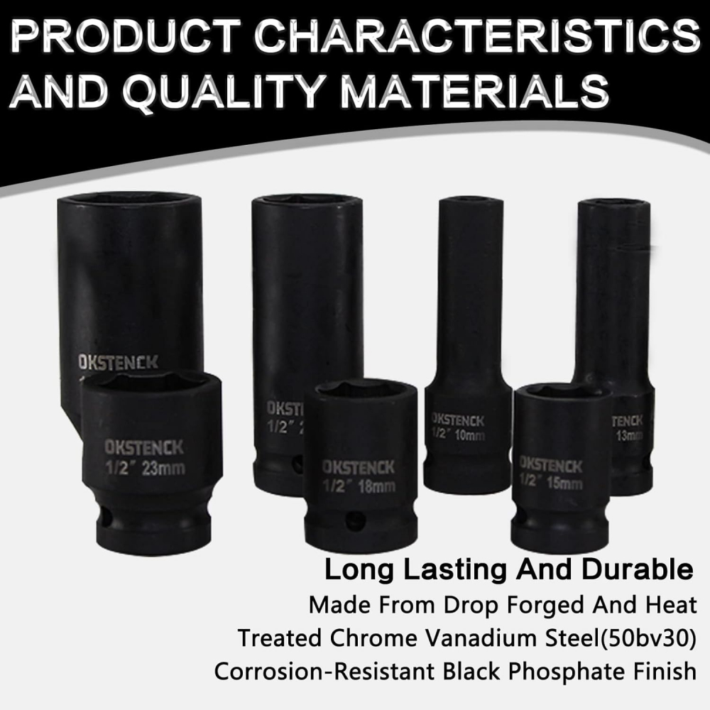 Trusa 35 chei tubulare 1/2 chrome vanadium hexagonale 8-32 mm, 20 tubulare scurte, 15 lungi [9]