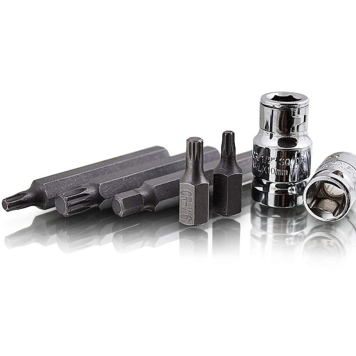 Trusa biti torx, hex si spline, imbus, suport de biti 1/2", 3/8", 41 piese, albastra [3]