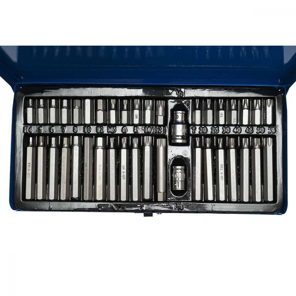 Trusa biti torx, hex si spline, imbus, suport de biti 1/2", 3/8", 41 piese, albastra [7]