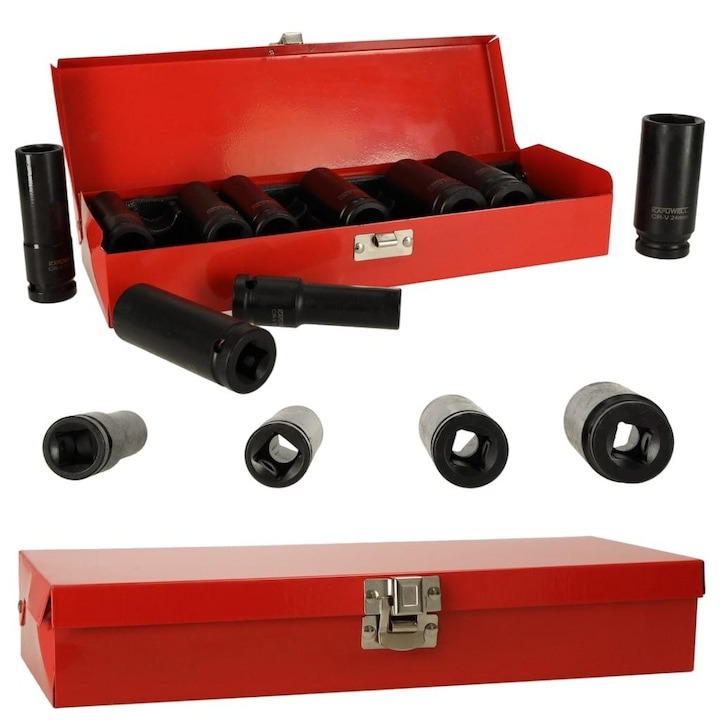 Trusa chei tubulare, 10 piese, 10-24 mm, crom vanadiu [6]