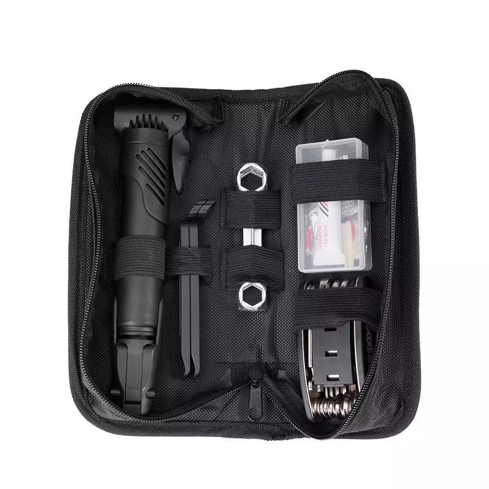 Trusa de reparatii pentru bicicleta, fixare velcro, 22.8 x 7 x 11 cm, negru [7]