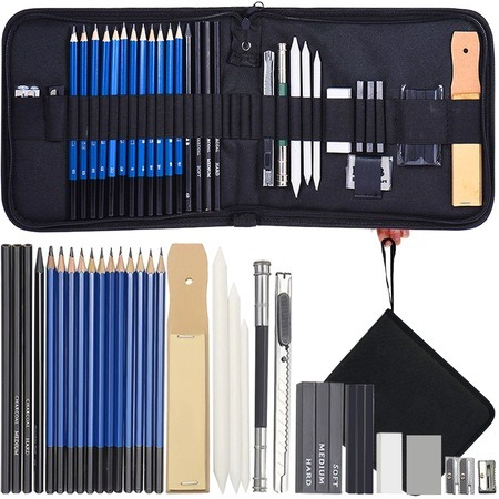 Set,trusa completa pentru schite,desen tehnic,33 piese,creioane si accesorii,geanta inclusa [2]