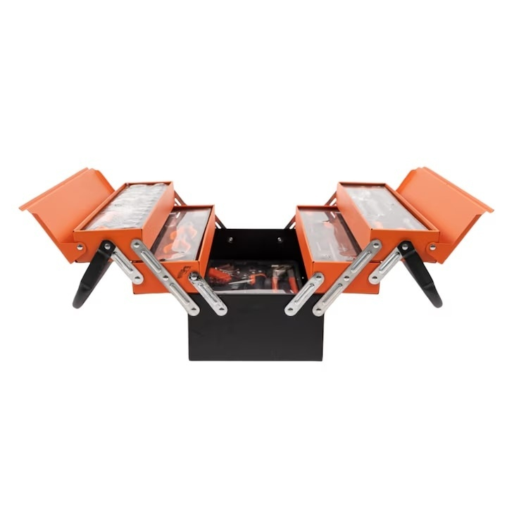 Trusa de scule – 85 piese, otel, cutie metalica cu maner si 5 tavi, ideala pentru service, garaj si ateliere [6]