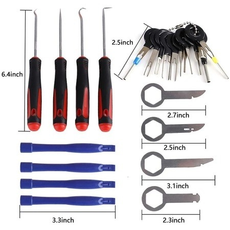 Trusa demontare interior auto,40 piese,tapiterie,radio,usi,bord,dezasamblare conectori - Albastru [4]