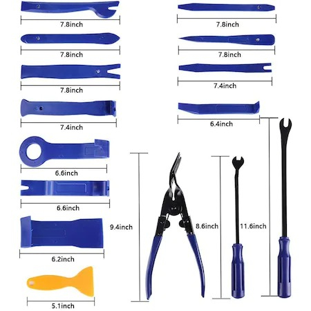 Trusa demontare interior auto,40 piese,tapiterie,radio,usi,bord,dezasamblare conectori - Albastru [3]