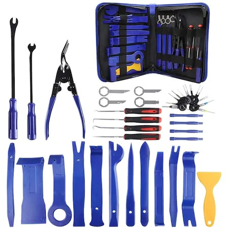 Trusa demontare interior auto,40 piese,tapiterie,radio,usi,bord,dezasamblare conectori - Albastru [2]
