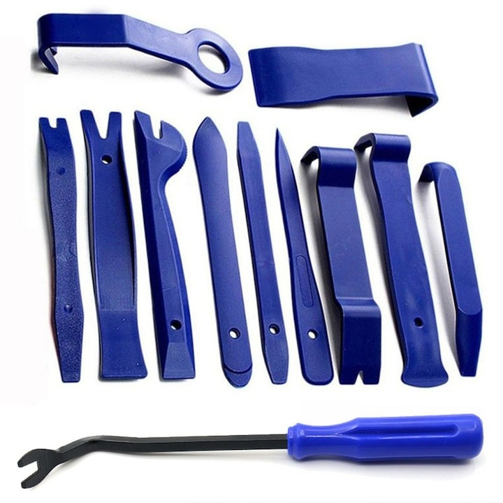 Trusa demontare interior auto, 38 piese,tapiterie,radio,usi,bord,dezasamblare conectori - Albastru [3]