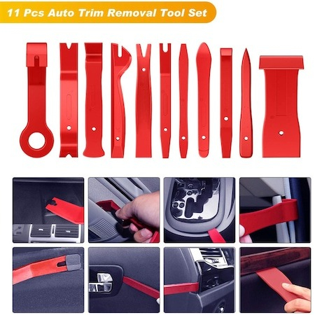 Trusa demontare interior auto,38 piese,tapiterie,radio,usi,bord,dezasamblare conectori - Rosu [3]