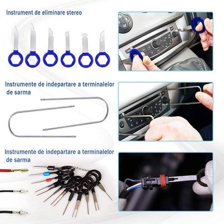 Trusa demontare interior auto 40 piese si set complet de 100 clipsuri, diverse dimensiuni [7]