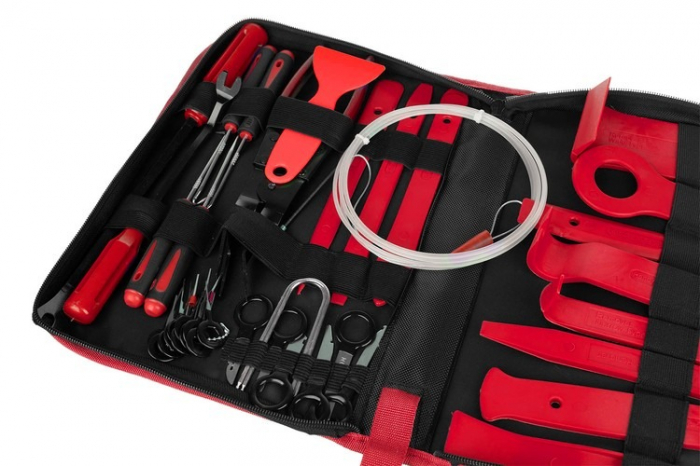Trusa demontare interior auto,40 piese,tapiterie,radio,usi,bord,dezasamblare conectori - Rosu [3]