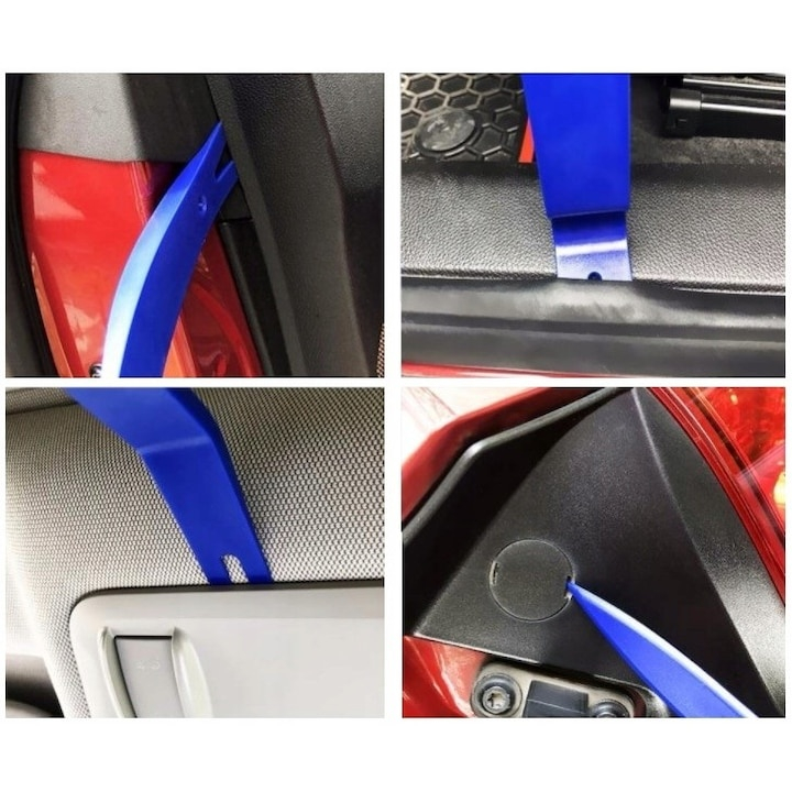 Trusa pentru demontarea tapiteriei, 40 piese, ustensile din plastic intarit, clesti, extractoare, carlige, sistem deschidere usa, husa depozitare inclusa, negru-albastru [12]