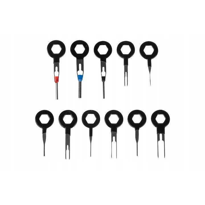 Trusa pentru demontarea tapiteriei, 40 piese, ustensile din plastic intarit, clesti, extractoare, carlige, sistem deschidere usa, husa depozitare inclusa, negru-albastru [4]