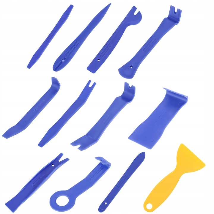 Trusa pentru demontarea tapiteriei, 40 piese, ustensile din plastic intarit, clesti, extractoare, carlige, sistem deschidere usa, husa depozitare inclusa, negru-albastru [5]