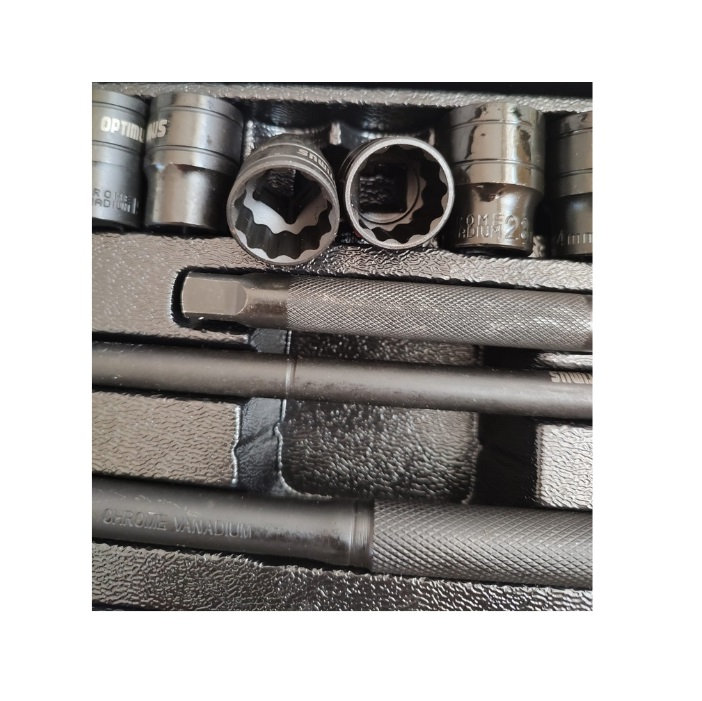 Trusa Profesionala Chrome Vanadium chei tubulare torx, 12 laturi, 8-32mm, 1/2 impact, 24 piese - Negru [5]