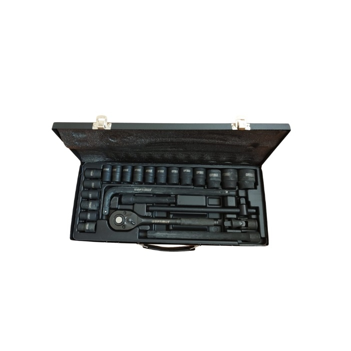 Trusa Profesionala Chrome Vanadium chei tubulare torx, 12 laturi, 10-32mm, 1/2 impact, 24 piese - Negru [2]