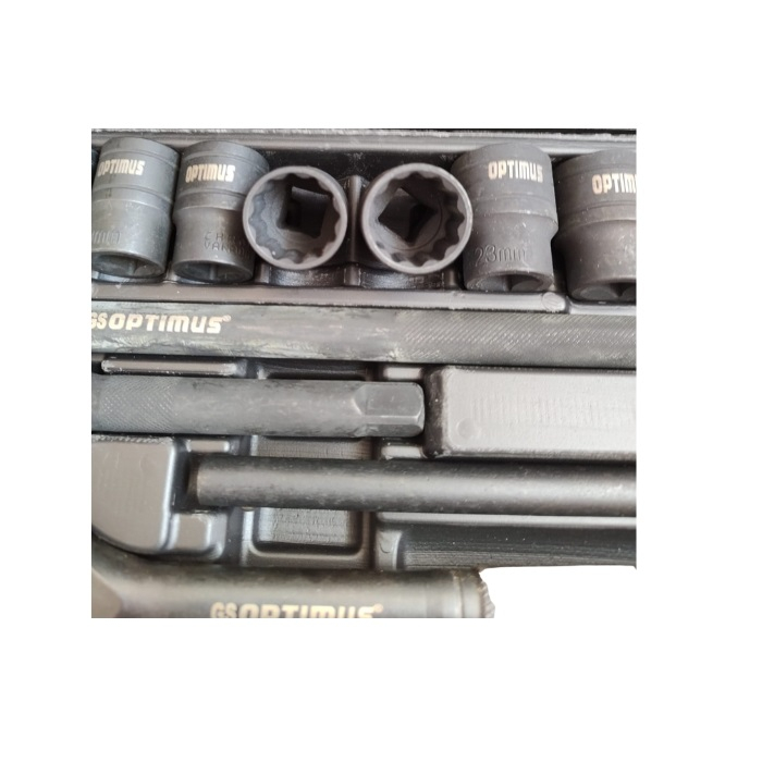 Trusa Profesionala Chrome Vanadium chei tubulare torx, 12 laturi, 10-32mm, 1/2 impact, 24 piese - Negru [5]