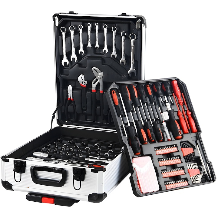 Trusa scule 187 piese multifunctionala, otel carbon, valiza cu roti si organizare inteligenta, profesionala si compacta [2]