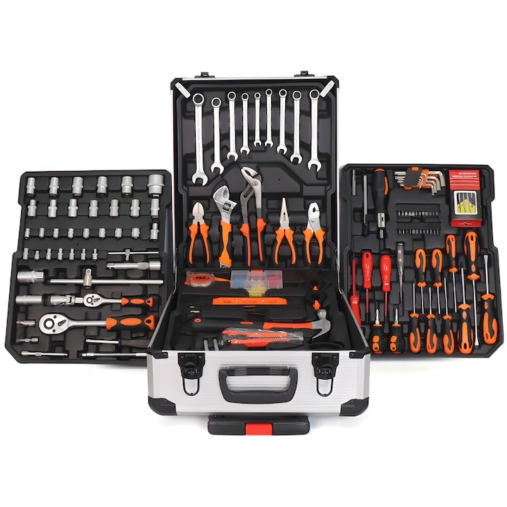 Trusa scule 187 piese multifunctionala, otel carbon, valiza cu roti si organizare inteligenta, profesionala si compacta [4]