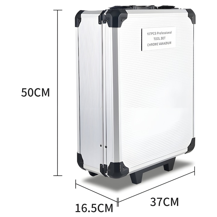 Trusa scule 187 piese multifunctionala, otel carbon, valiza cu roti si organizare inteligenta, profesionala si compacta [11]