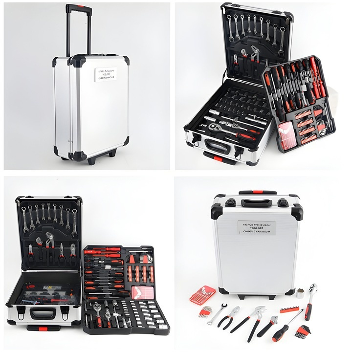 Trusa scule 187 piese multifunctionala, otel carbon, valiza cu roti si organizare inteligenta, profesionala si compacta [6]