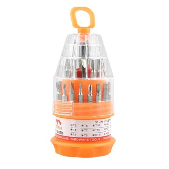 Trusa surubelnite de precizie 31 in 1, set biti interschimbabili, pentru reparatii electronice, maner magnetic, otel durabil [5]