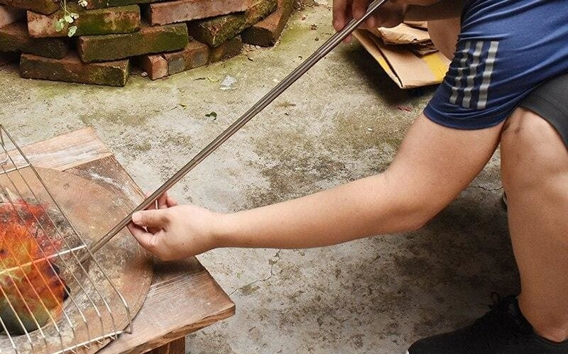 Tub suflat aer pentru aprindere foc, pliabil, aluminiu, usor, accesoriu supravietuire camping si drumetii, 21 g [3]