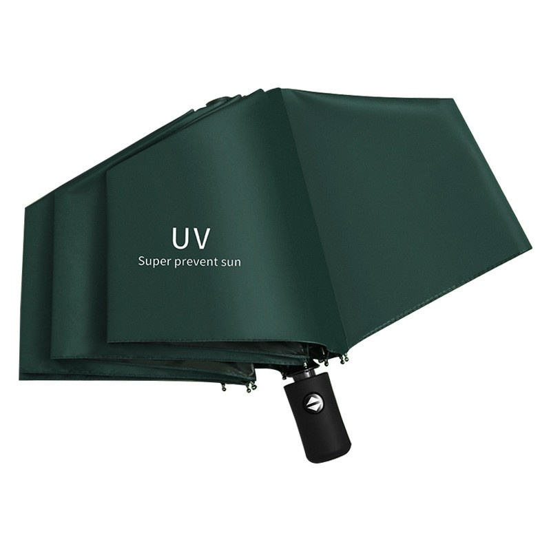 Umbrela cu deschidere automata, protectie UV 50, pliabila, vinil+otel, diametru 96 cm, verde [4]