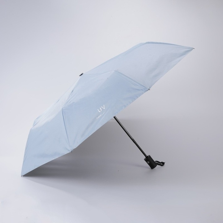 Umbrela pliabila automata protectie UV50+ si ploaie, vinil si otel, 96 x 67 cm, usoara, compacta, albastru azur [5]