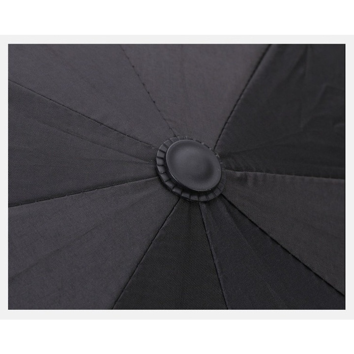 Umbrela pliabila automata protectie UV50+ si ploaie, vinil si otel, 96 x 67 cm, usoara, compacta, negru [6]
