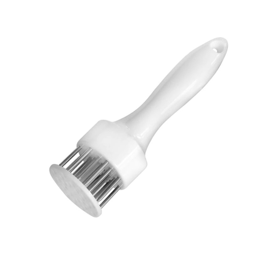 Ustensila alba pentru fragezit carne 20 cm, 21 tije din inox, fragezitor manual [5]