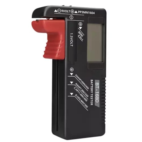 Verificator digital pentru baterii si acumulatori, LCD, negru, 11 x 6 x 2.5 cm, compatibil AA, AAA, 9V si Li-Ion [10]