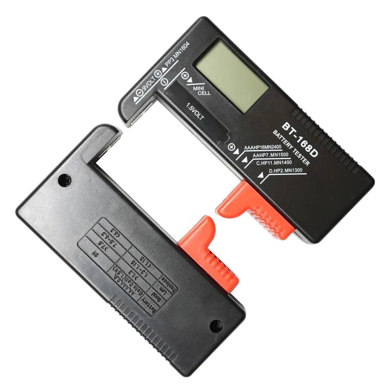 Verificator digital pentru baterii si acumulatori, LCD, negru, 11 x 6 x 2.5 cm, compatibil AA, AAA, 9V si Li-Ion [4]