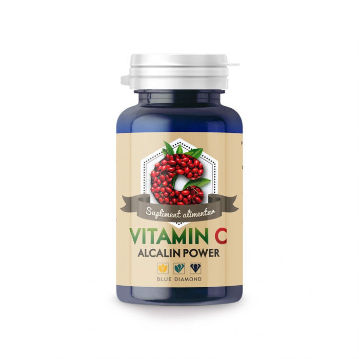 Vitamina C din ascorbat de calciu, supliment natural, cantitate 60 capsule