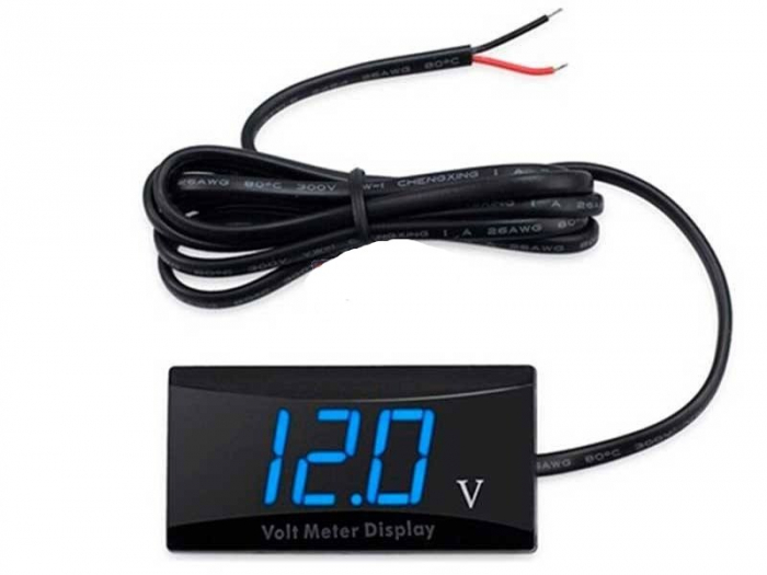 Voltmetru digital auto, tensiune 8-16 V cu afisare LED - Negru [2]