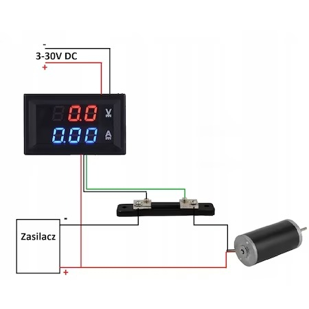 Voltmetru si ampermetru digital 2in1,cu placa,interval masurare 0-100V - 50A [4]