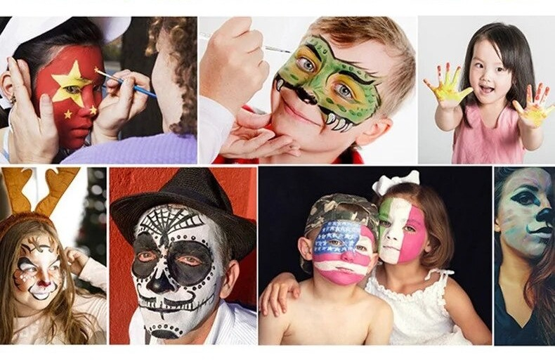 Vopsea pentru fata si corp 15 ml, culoare galben, pigment fosforescent fluorescent, activare cu apa, efect UV [3]