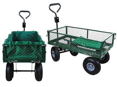 Carucior de gradina cu laterale rabatabile sarcina max 250 kg + husa textil [2]