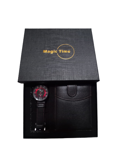 Set cadou barbati Magic Time 2 piese - negru