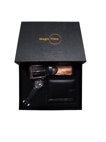 Set cadou barbati Magic Time 3 piese - negru