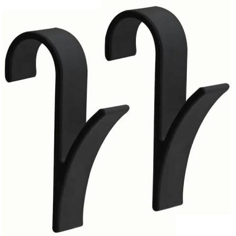 Diverse uz casnic - Set 2 carlige pentru prosoape, prindere pe calorifer, plastic ABS rezistent la apa, 9.5 x 2.5 cm, organizare practica pentru baie sau bucatarie, negru